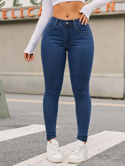 Jeans High-Waisted con Tecnologia Butt-Lifting e Taglio Dritto