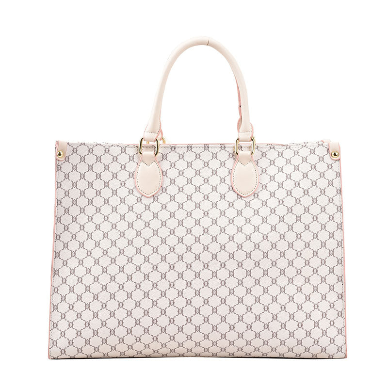 Maxi Tote "Retro Letter" Horizontal Square con Chiusura Safe-Zip