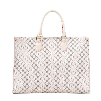 Maxi Tote "Retro Letter" Horizontal Square con Chiusura Safe-Zip