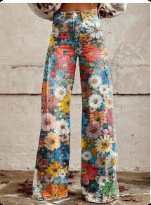 Jeans Wide-Leg "Imitation Jeans" in Tessuto Light-Poly