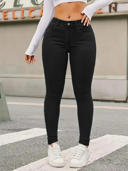 Jeans High-Waisted con Tecnologia Butt-Lifting e Taglio Dritto