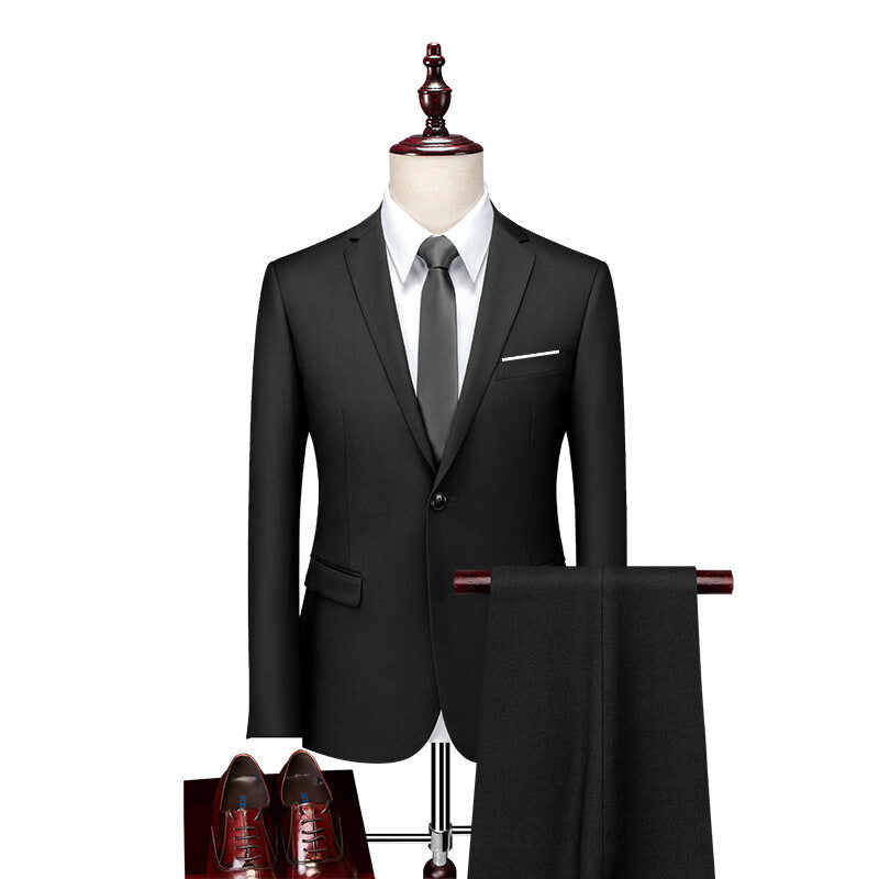 Completo Due Pezzi Slim Fit con Notch Lapel e Struttura Anti-Piega