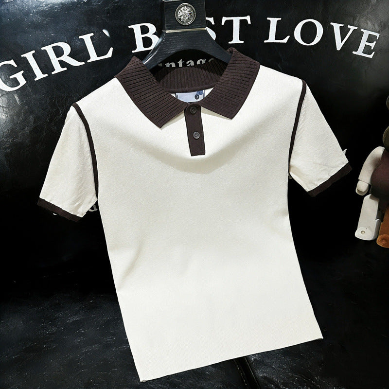 Polo "Luxury Knit" Slim Fit in Viscosa Setosa e Fibra High-Tech