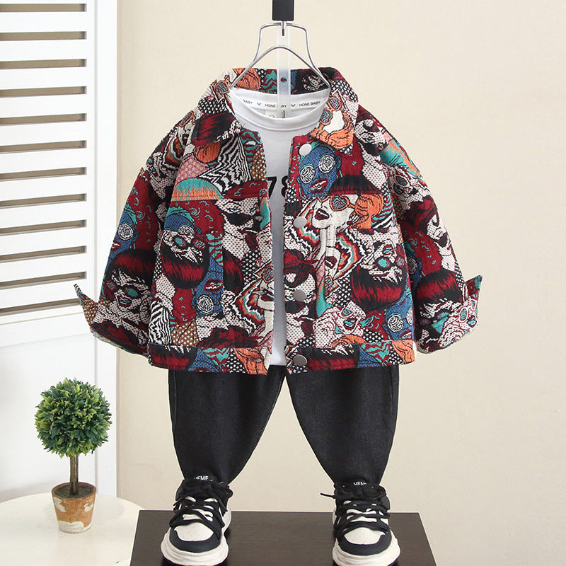 Giacca Strutturata "Art-Pattern" con Chiusura Zipper e Fodera Comfort