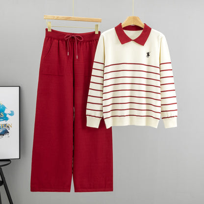 Completo Casual Pantalone Embroidered Portrait