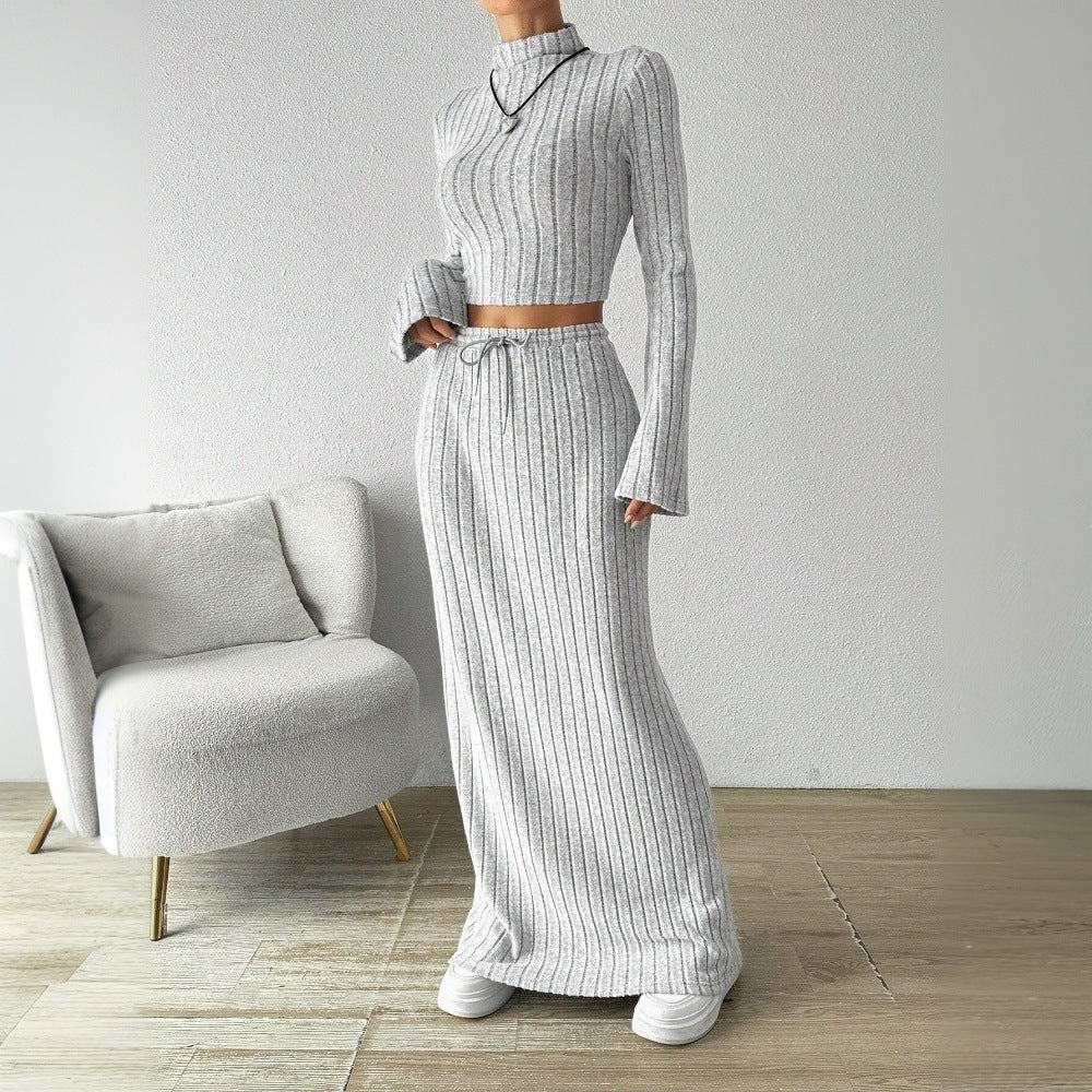 Completo Leisure Due Pezzi con Sweatshirt Crop e Long Dress Coordinato