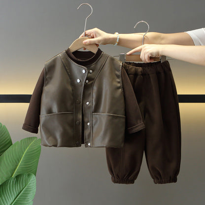 Set Tre Pezzi "Black & Brown" con Fodera Integrale in Cotone