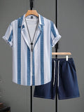 Camicia a Maniche Corte e Shorts in Tessuto Elasticizzato