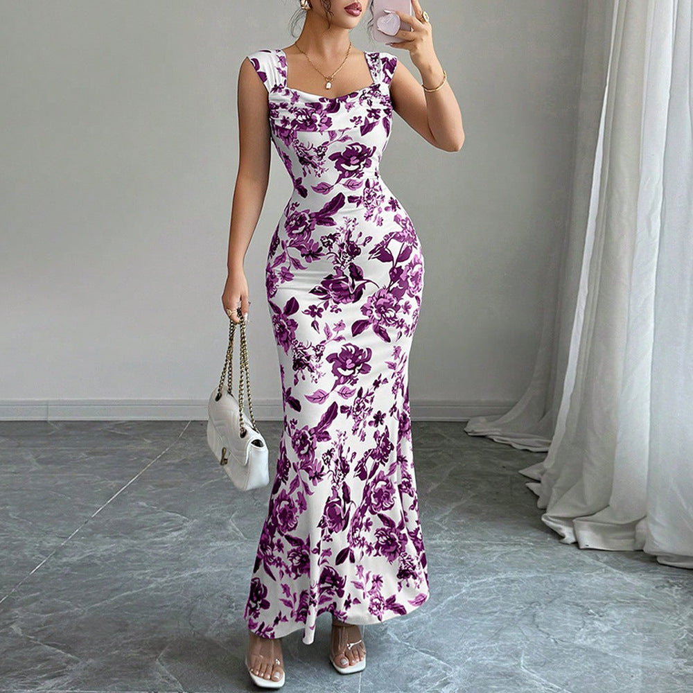 Abito Slim Fit a Fiori con Scollo a Squadra - Primavera/Estate 2026