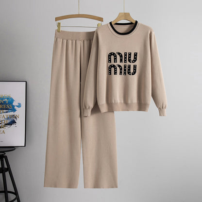 Completo Casual Pantalone Beaded Contrast Suit