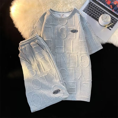 Completo Sportivo Due Pezzi con T-Shirt Girocollo e Shorts Coordinati
