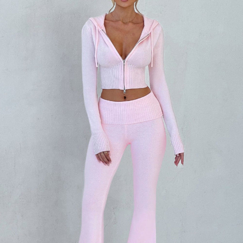 Set 2 Pezzi: Crop Hoodie & Joggers Modellanti 2026