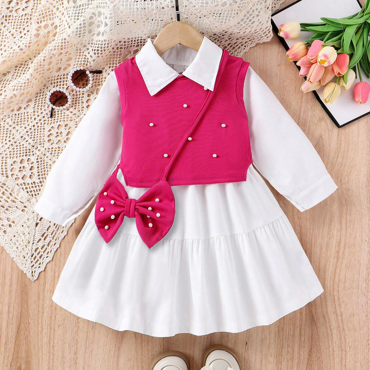 Completo Tre Pezzi in Cotone Soft-Touch con Design Europe & America e Silhouette Skirt-Suit