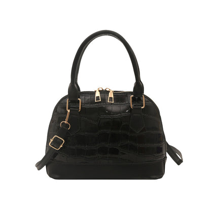 Borsa a Tracolla "Urban Minimalism" Shell-Shaped con Texture Stone e Chiusura Safe-Zip