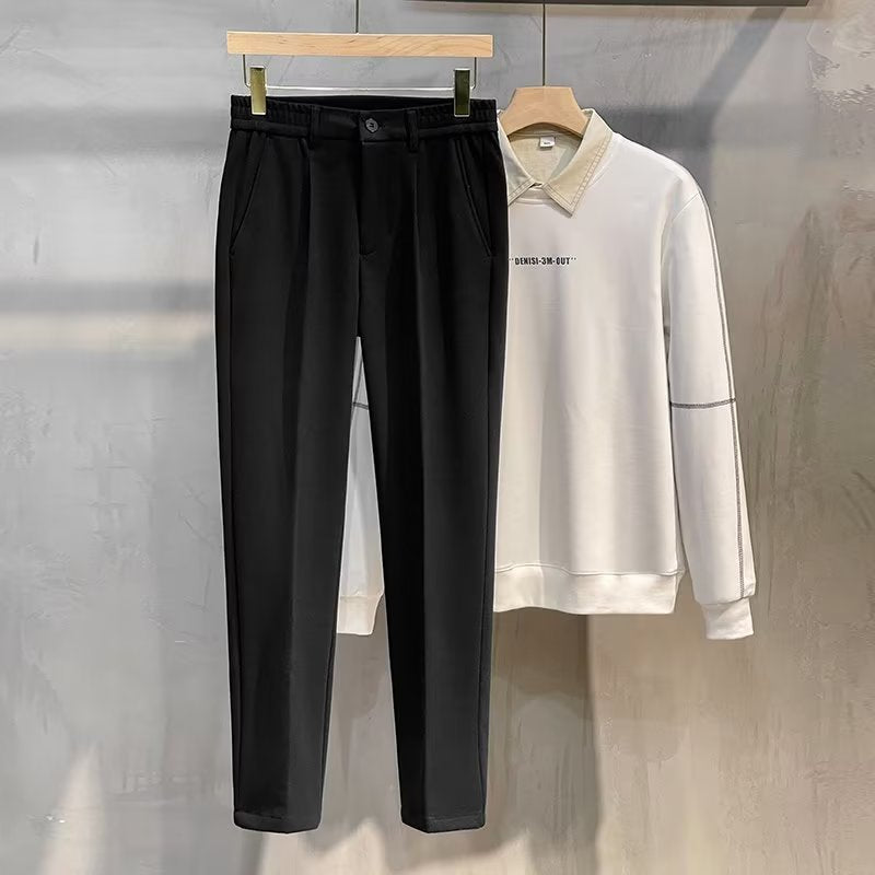 Pantaloni Slim-Fit con Vita Elasticizzata e Struttura No-Iron
