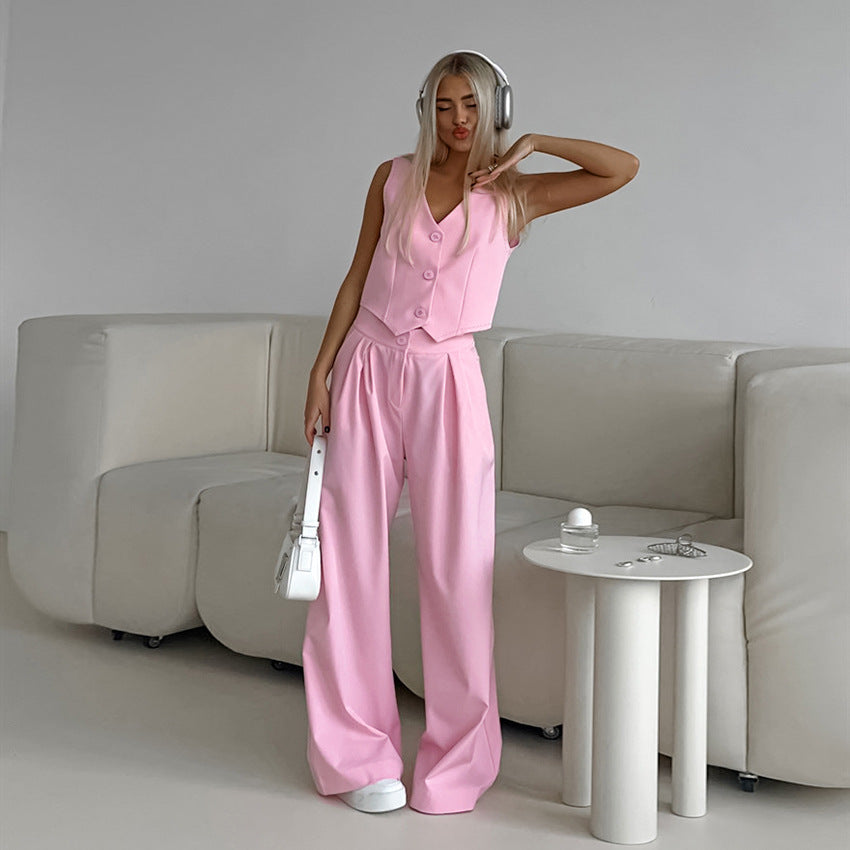 Completo Pantalone "Temperament Commuter" con Dettagli Button-Down