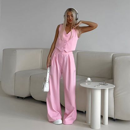 Completo Pantalone "Temperament Commuter" con Dettagli Button-Down