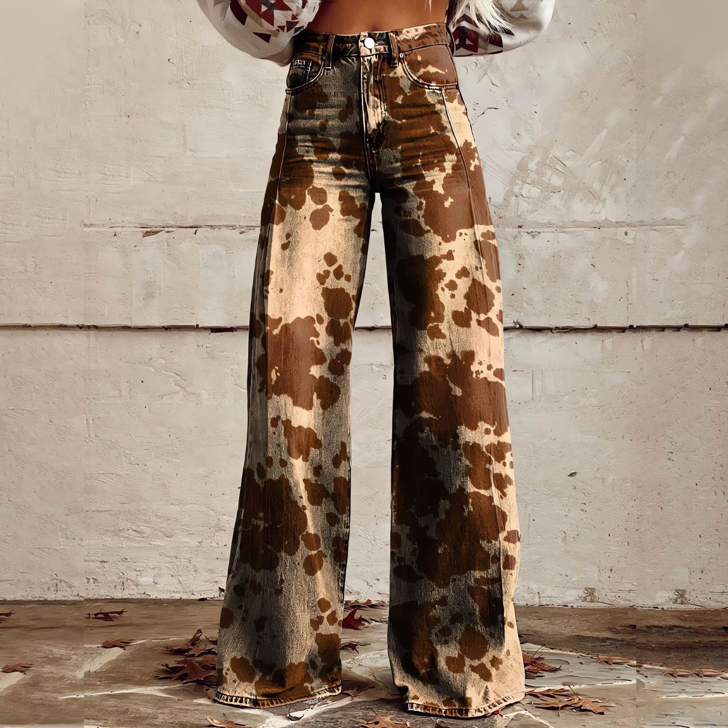 Jeans Wide-Leg "Imitation Jeans" in Tessuto Light-Poly