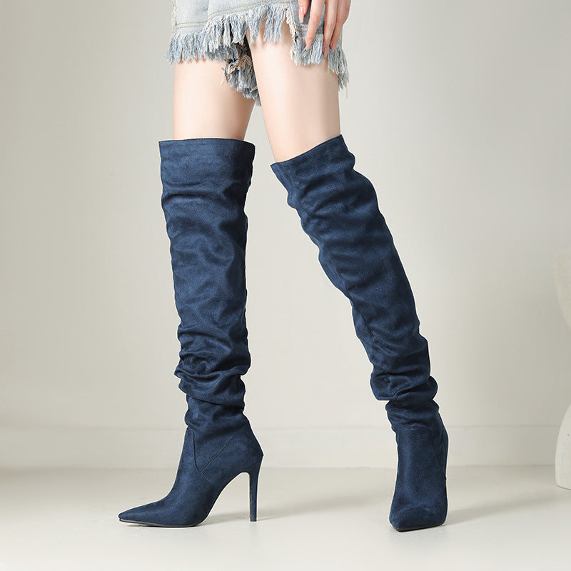 Stivali Over-the-Knee a Punta con Tacco a Spillo – Eleganza Sopra il Ginocchio