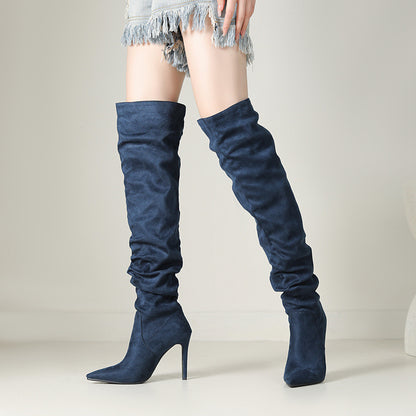 Stivali Over-the-Knee a Punta con Tacco a Spillo – Eleganza Sopra il Ginocchio