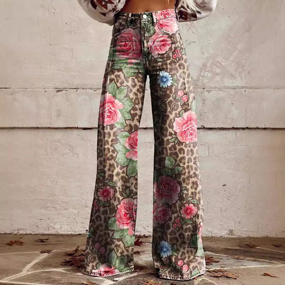 Jeans Wide-Leg "Imitation Jeans" in Tessuto Light-Poly