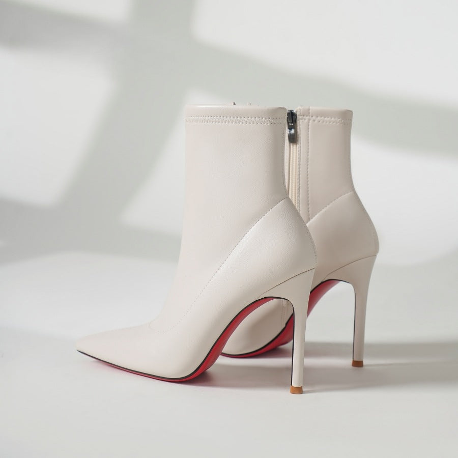 Stivaletti "Red Bottom" in Super Fibra – Tacco Personalizzabile 6/8/10 cm