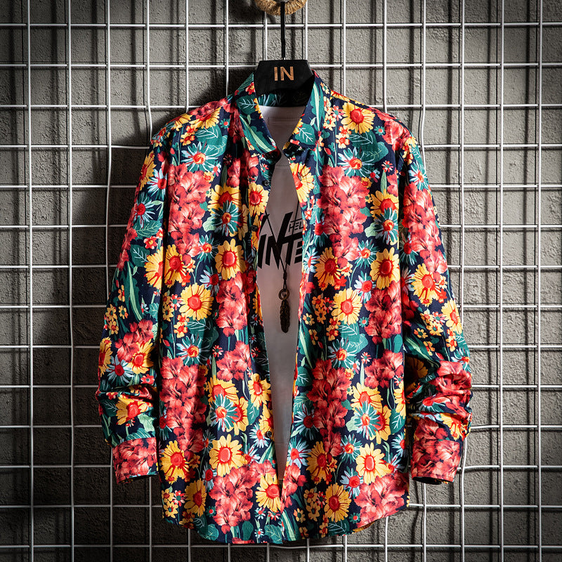 Camicia Floral Japanese Retro