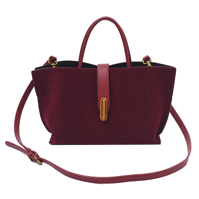 Tote Bag "Urban Simplicity" Medium Square con Chiusura a Scatto e Dettagli Car-Stitching