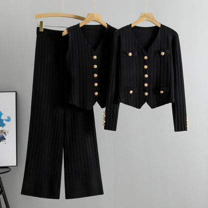 Completo Casual Pantalone Pleated Knit