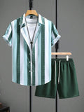 Camicia a Maniche Corte e Shorts in Tessuto Elasticizzato