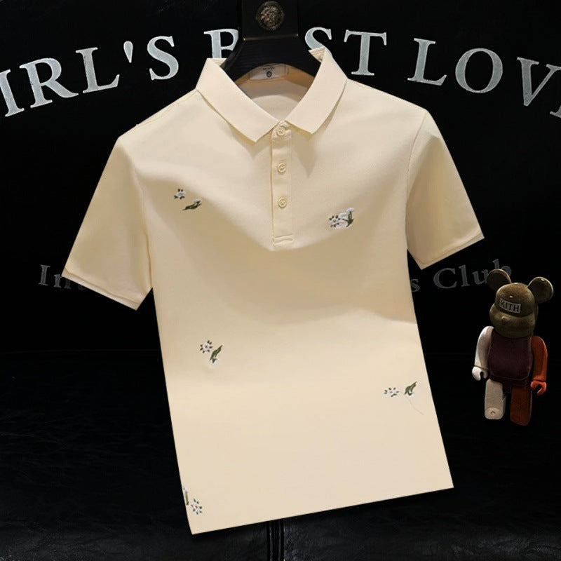 Polo "Botanical Heritage" Slim Fit con Ricamo Floreale e Tessuto High-Tech