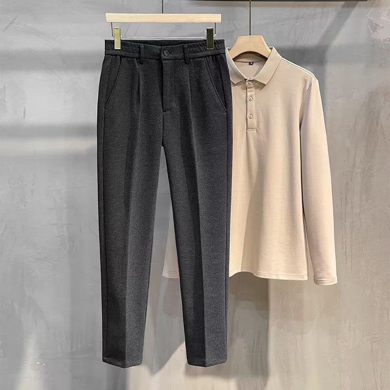 Pantaloni Slim-Fit con Vita Elasticizzata e Struttura No-Iron