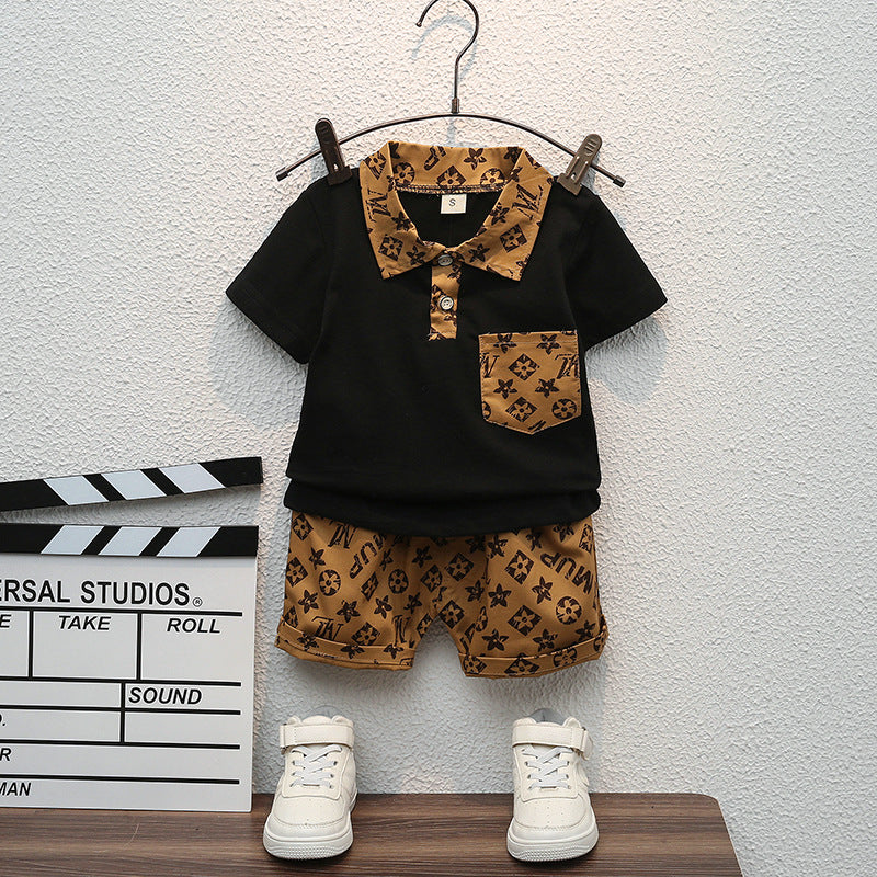 Completo Estivo Due Pezzi in Cotone con Grafiche Cartoon e Shorts Coordinati