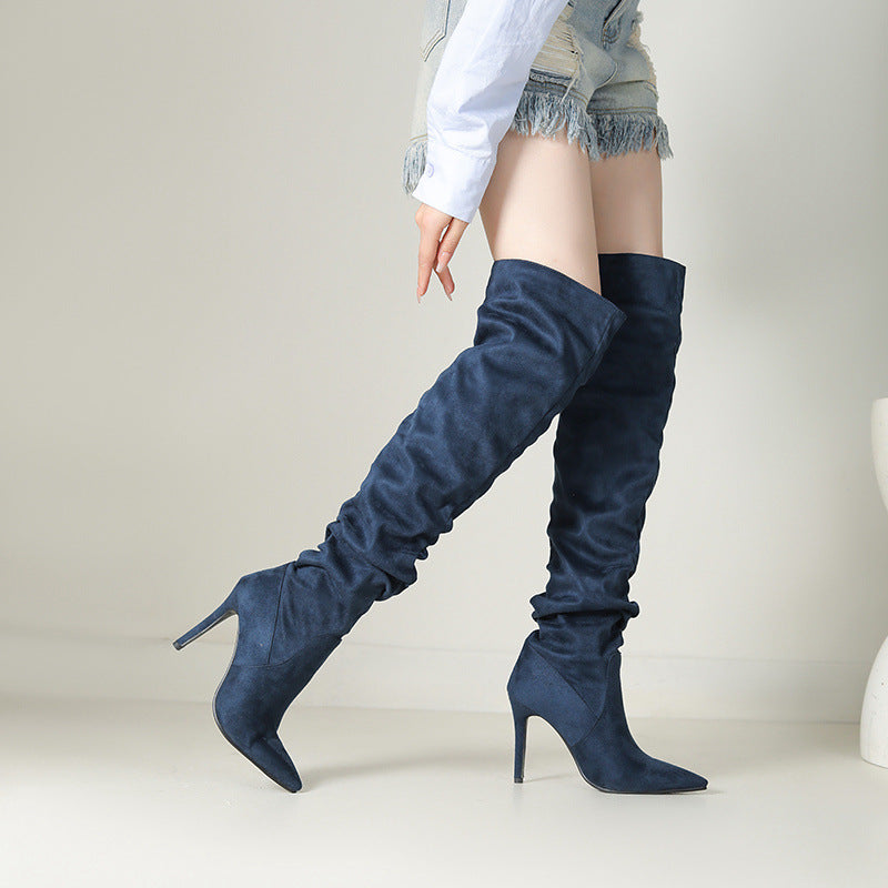Stivali Over-the-Knee a Punta con Tacco a Spillo – Eleganza Sopra il Ginocchio
