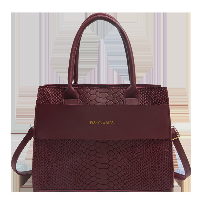Borsa Crossbody "Crocodile Pattern" Horizontal Square con Chiusura Safe-Zip