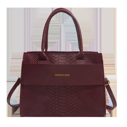 Borsa Crossbody "Crocodile Pattern" Horizontal Square con Chiusura Safe-Zip