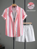 Camicia a Maniche Corte e Shorts in Tessuto Elasticizzato