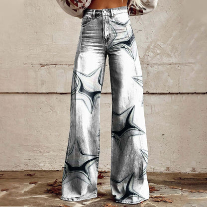 Jeans Wide-Leg "Imitation Jeans" in Tessuto Light-Poly