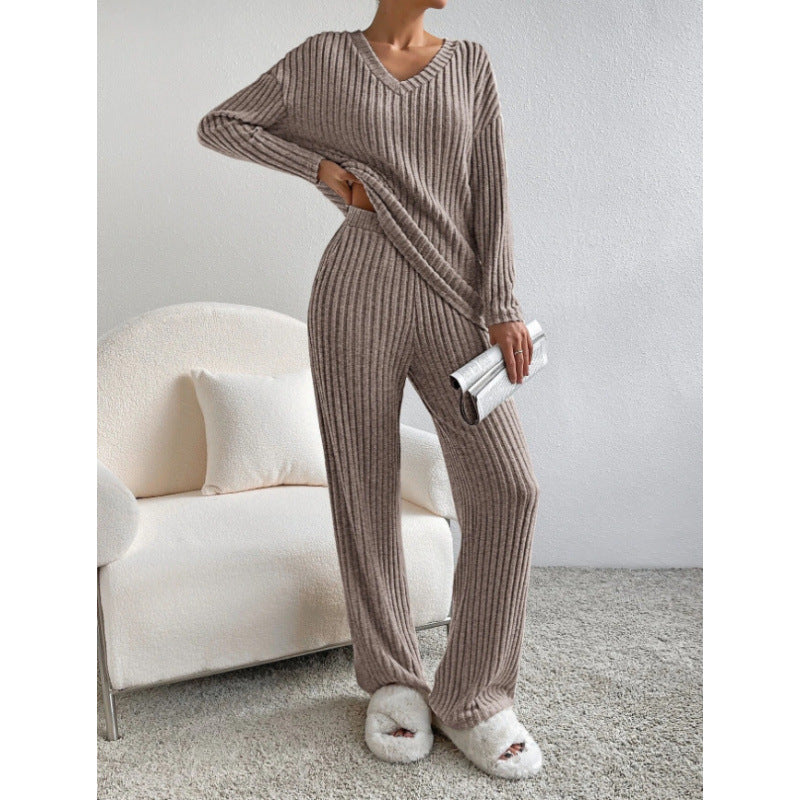 Trousers Suit "Knitted Comfort" con Texture Embossed e Silhouette Long-Sleeve