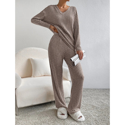 Trousers Suit "Knitted Comfort" con Texture Embossed e Silhouette Long-Sleeve