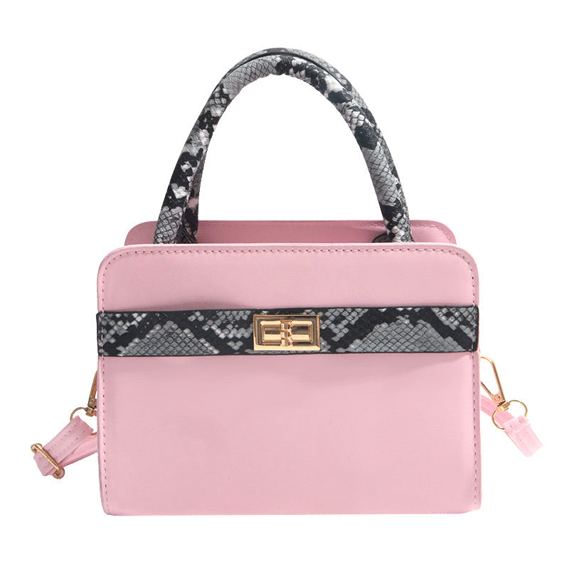 Borsa "Urban Minimalism" Horizontal Square con Dettagli Color Blocking e Chiusura a Scatto