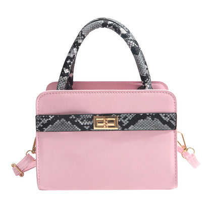 Borsa "Urban Minimalism" Horizontal Square con Dettagli Color Blocking e Chiusura a Scatto