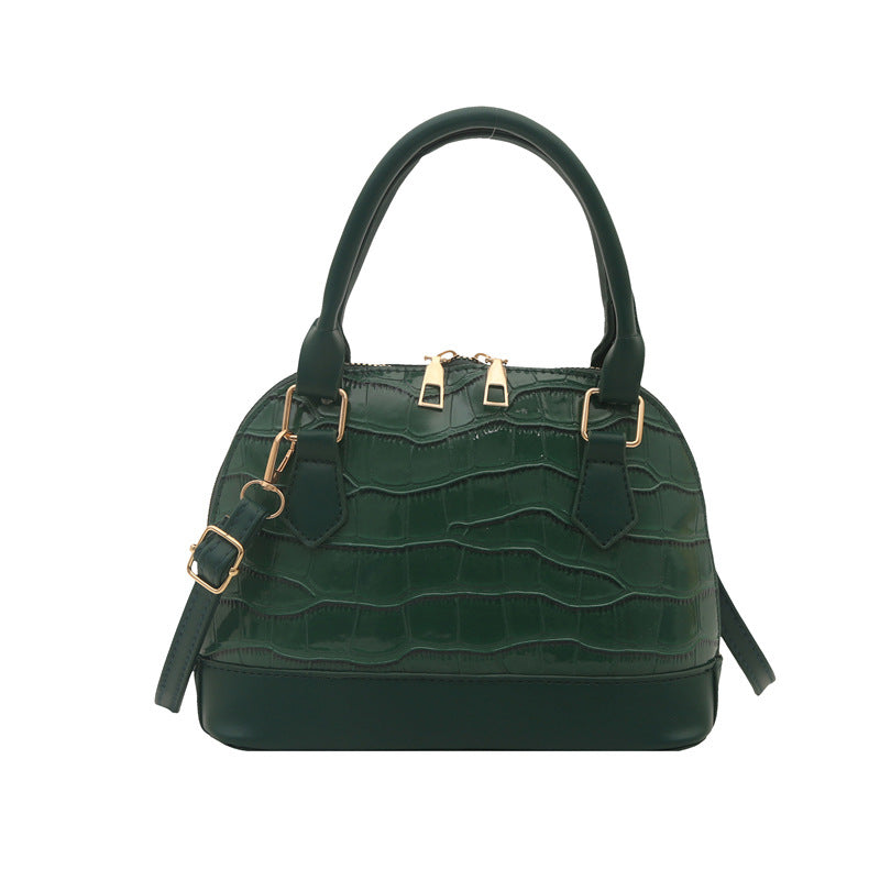 Borsa a Tracolla "Urban Minimalism" Shell-Shaped con Texture Stone e Chiusura Safe-Zip