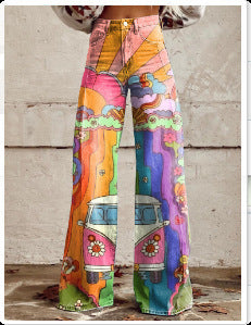 Jeans Wide-Leg "Imitation Jeans" in Tessuto Light-Poly