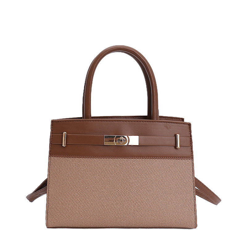 Borsa "Street Trend" Horizontal Square con Dettagli Splicing e Chiusura Safe-Zip