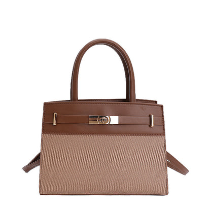 Borsa "Street Trend" Horizontal Square con Dettagli Splicing e Chiusura Safe-Zip
