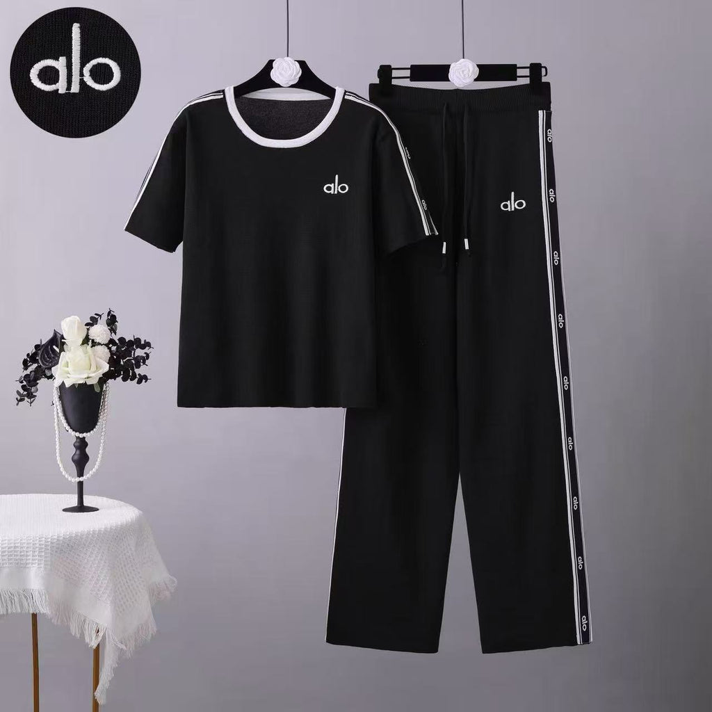 Completo Casual Pantalone Embroidered Knit Sport