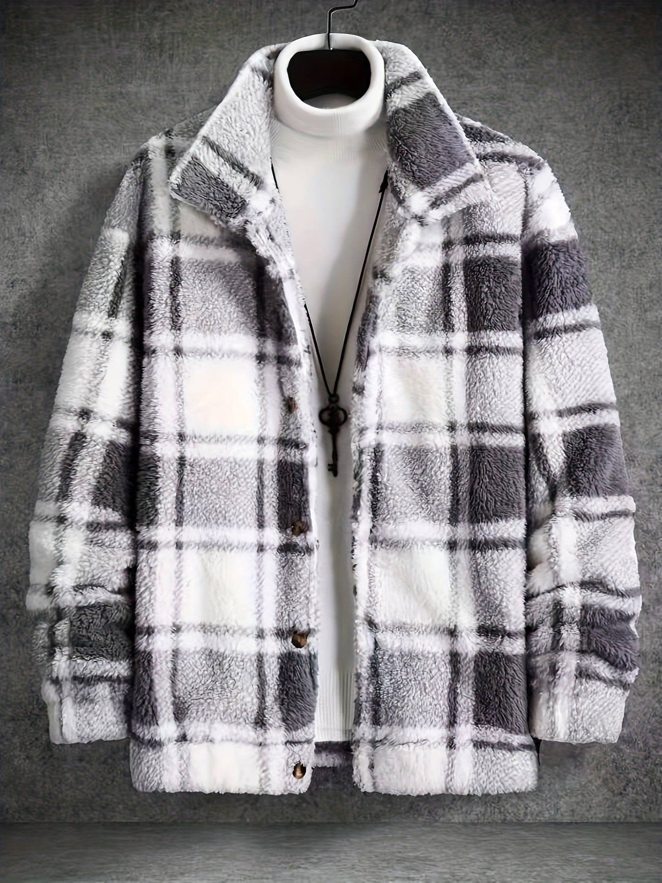 Giacca in Lana d'Agnello: Texture Plaid 2026