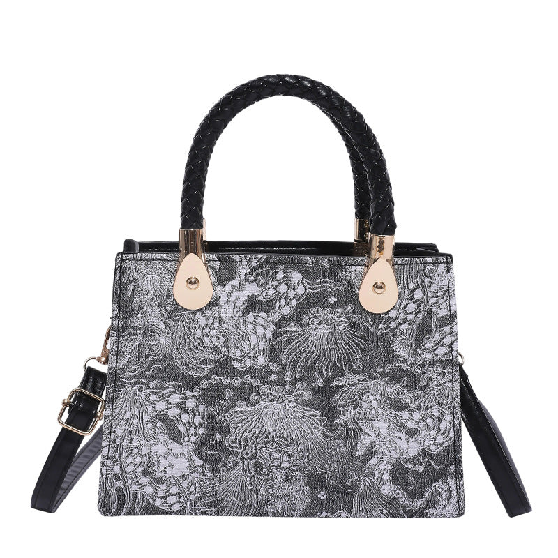 Borsa "Street Trend" Horizontal Square con Dettagli Splicing e Chiusura Safe-Zip