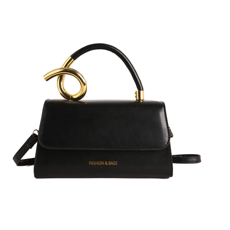 Borsa "Cross-Border Trend" Horizontal Square con Chiusura a Scatto e Finiture Stitching